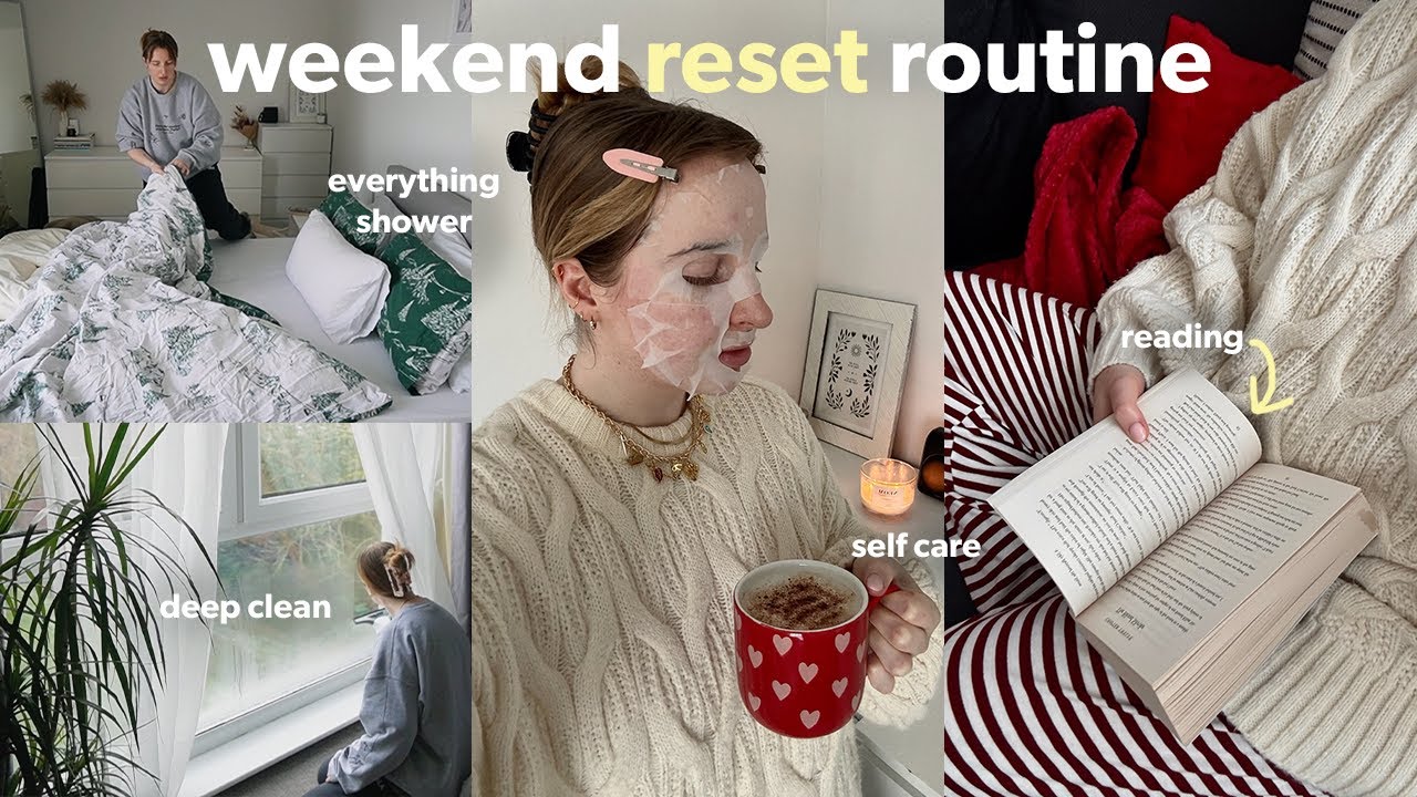 Weekend reset routine ⭐️ deep cleaning, reading, self care