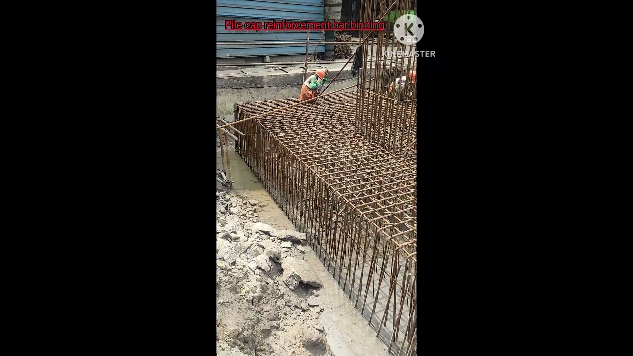 Pile cap reinforcement bar binding #pilefoundation for Ramp