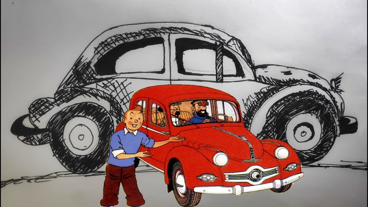 How to Draw Tintin's Car || Volkswagen || Ink Art