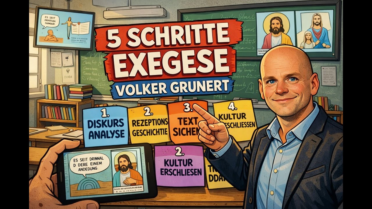 Bibel-Exegese in 3 Minuten: 5 Schritte – von Diskursanalyse bis Didaktik | Volker Grunert