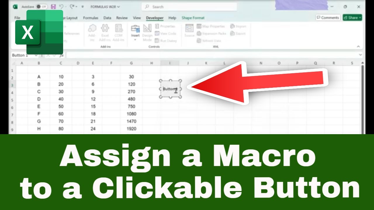 How to Assign a Macro to a Clickable Button in Excel (Create Custom Macro Button)