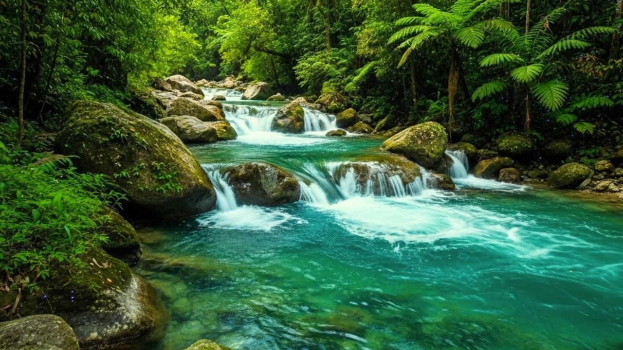 Mountain River Sounds 24/7 for Deep Sleep & Relaxation | Natural White Noise Water Flow