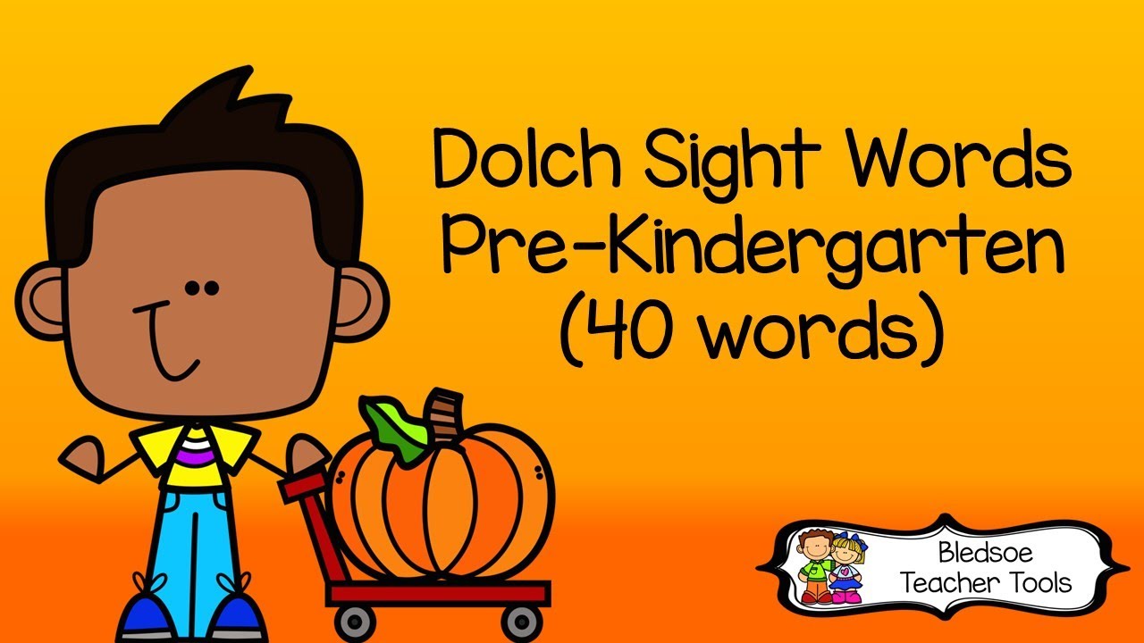Bledsoe Teacher Tools Dolch Pre Kindergarten Pumpkins