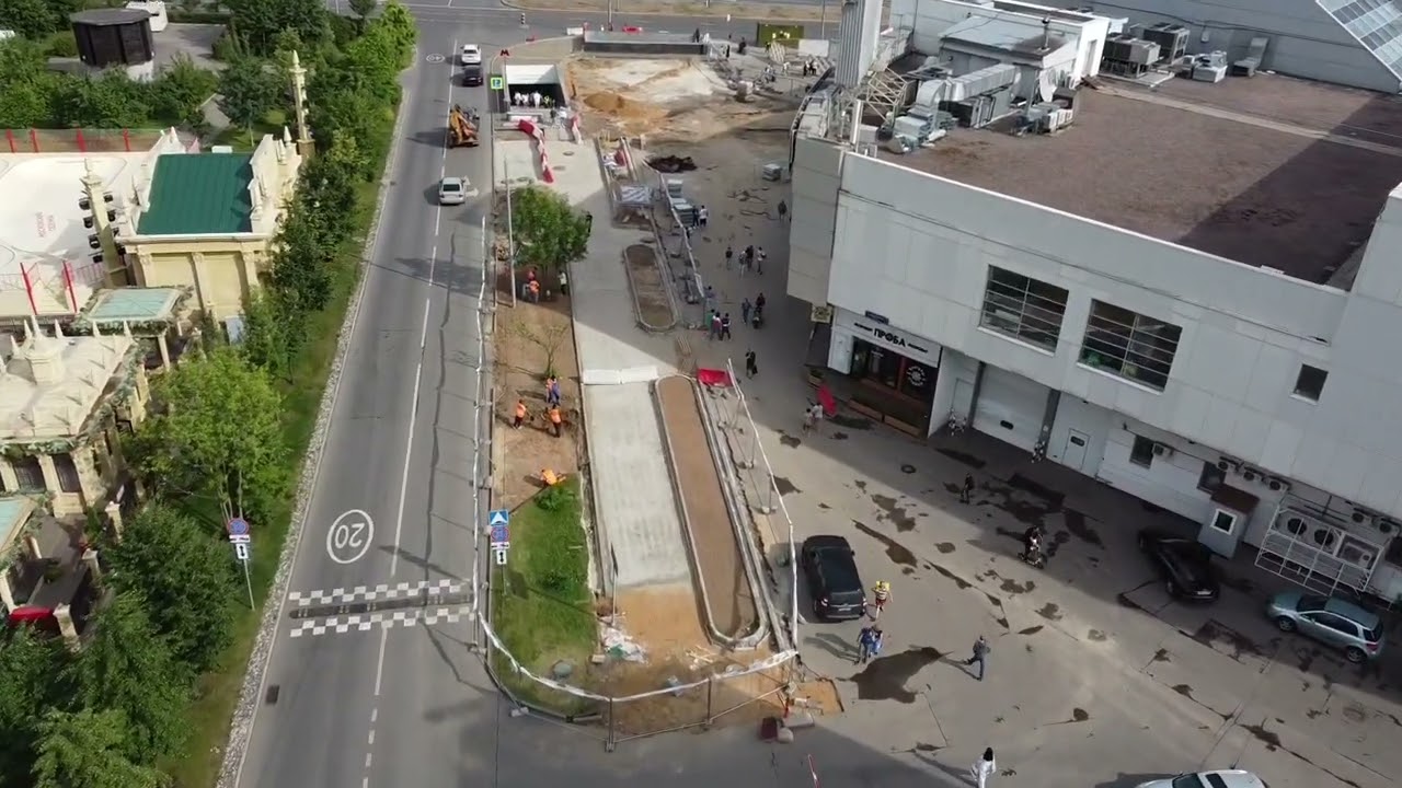 Flight on dji mini2 quadcopter.  Russia-Moscow Mitino.