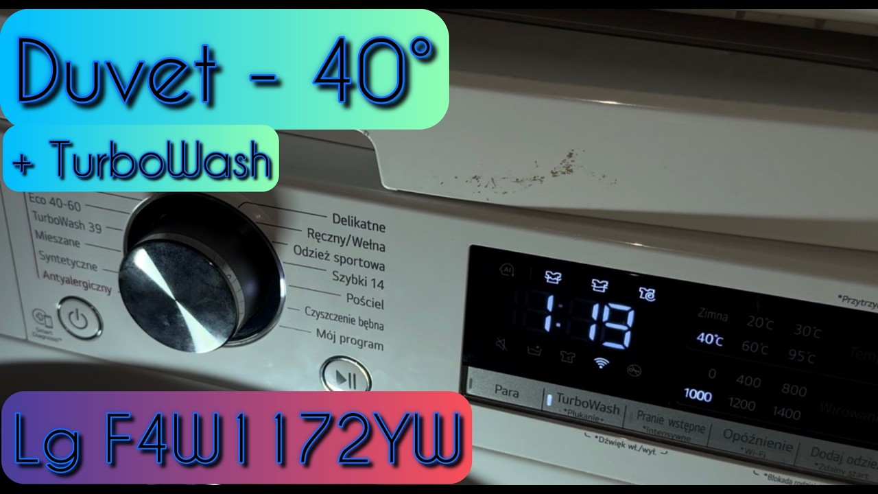 Lg F4W1172YW - Duvet - 40° 1000r.p.m + TurboWash