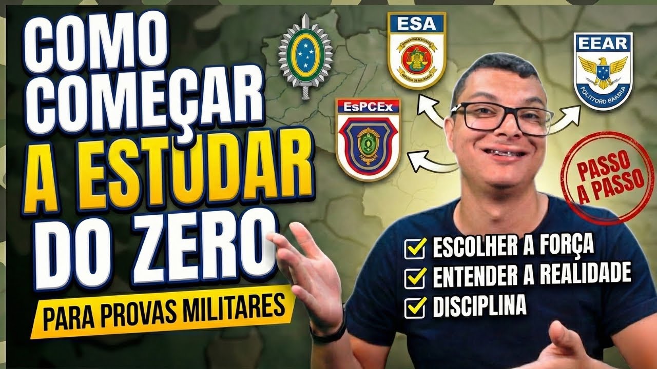 COMO COMEÇAR A ESTUDAR PARA CONCURSOS MILITARES EM 2026 (PASSO A PASSO)