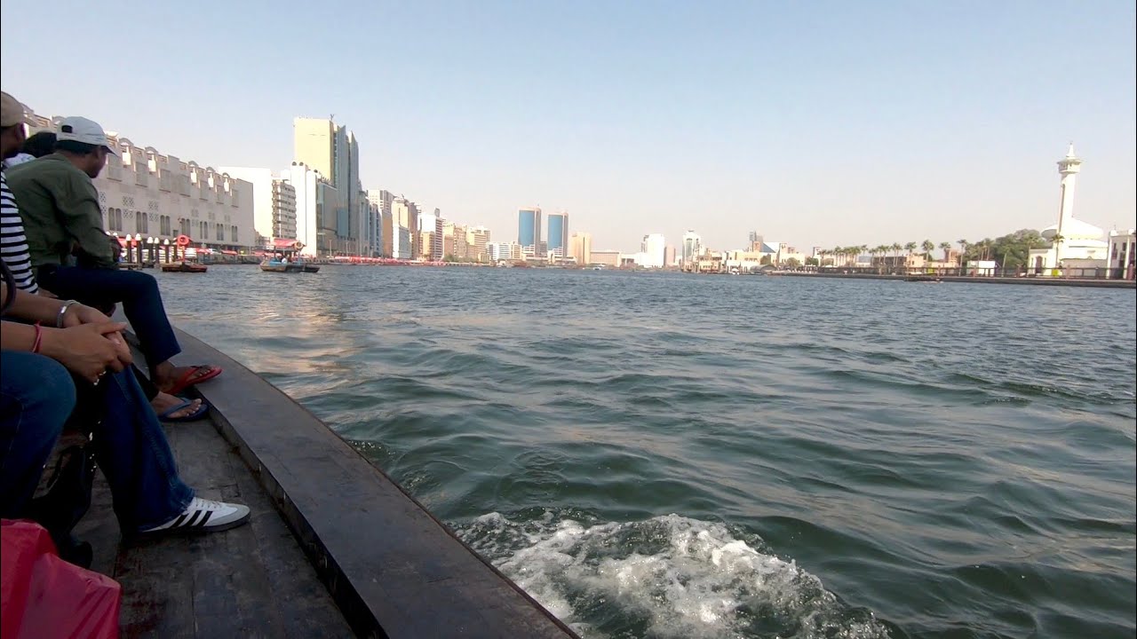 Dubai Abra Boat Ride  Bur Dubai to Deira Creek . No voiceover 