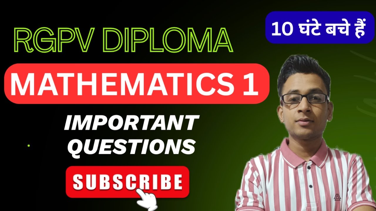 RGPV Diploma Mathematics 1 Important Question 2026