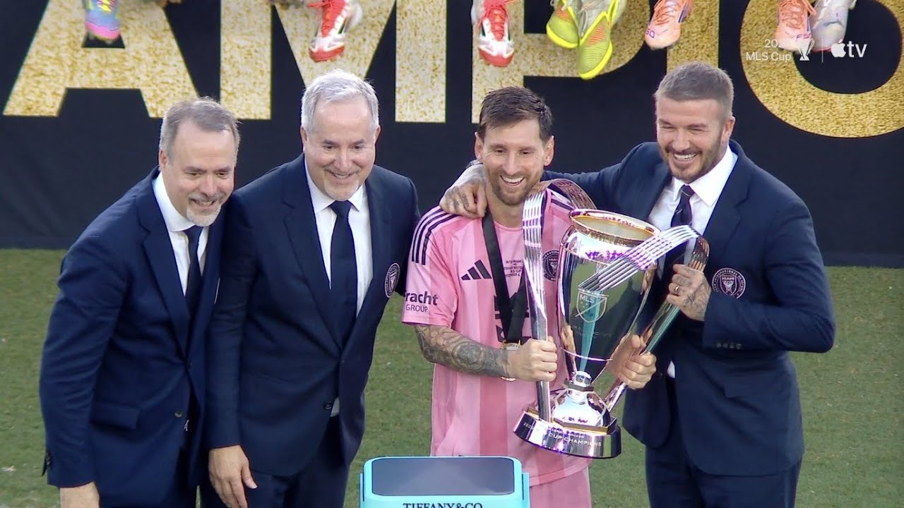 Beckham happy reaction to Messi winning MLS trophy