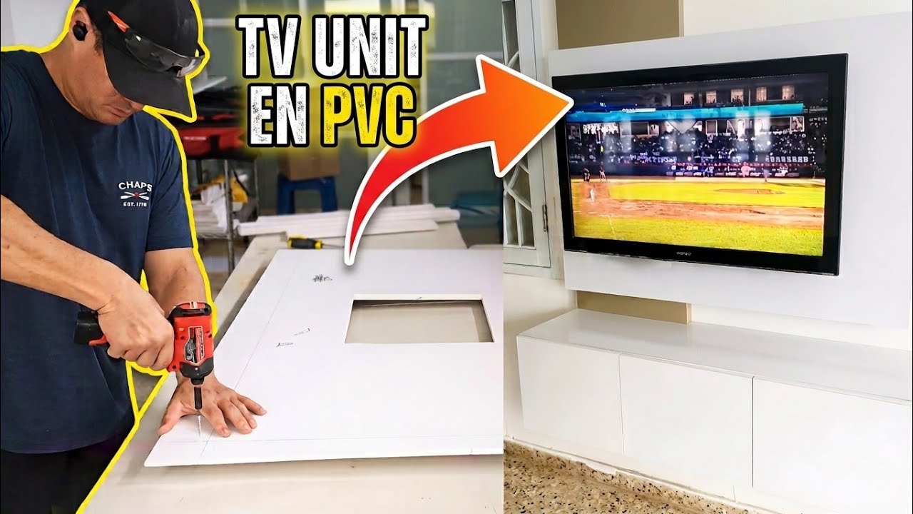 El método más fácil para HACER la FACIA de PVC donde va anclado el TV. [ Paso a Paso]