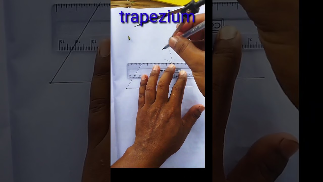 how trapezium is formed with scale and compass#shortvideo #short #newtrend #maths #art #drawing