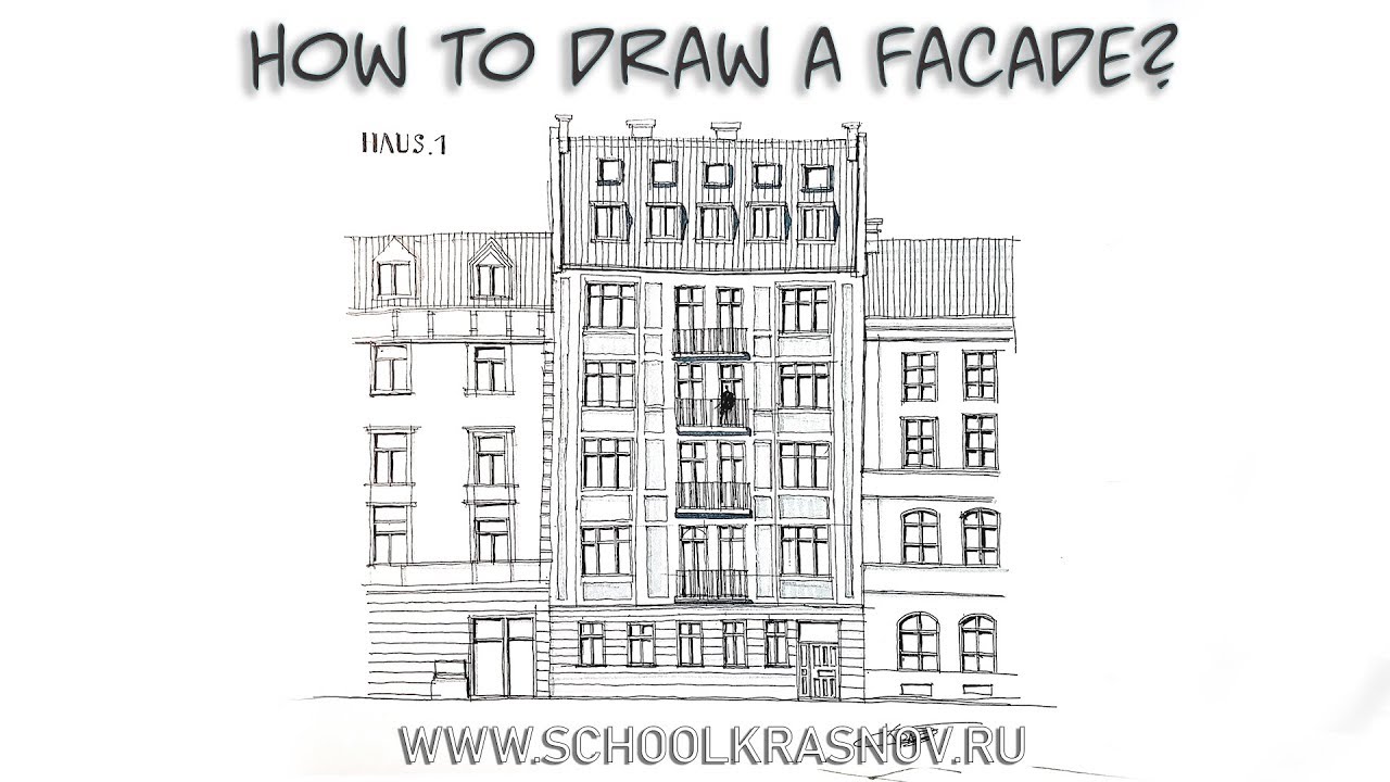 Как нарисовать фасад? House.1 Germany/ Timelapse.