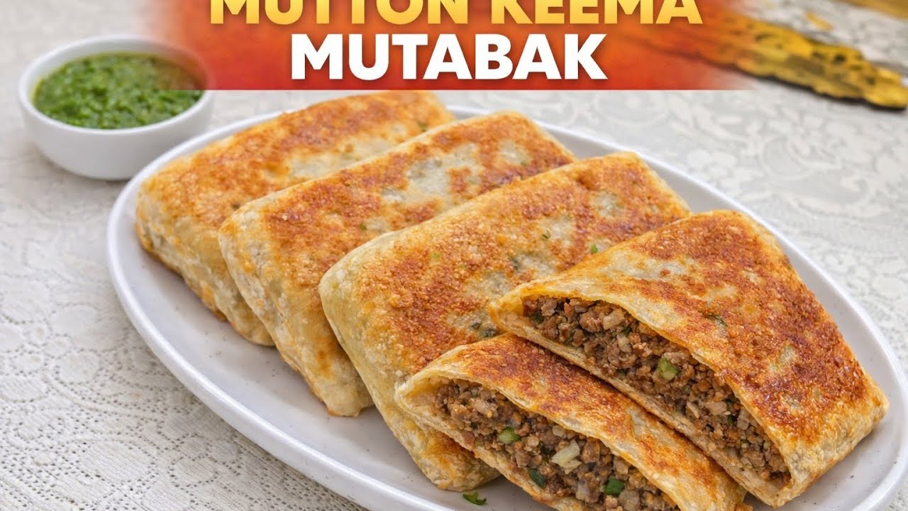 Mutabbaq (Saudi Street Food):Mutton Keema Mutabbaq | Famous Saudi Street Food Recipe