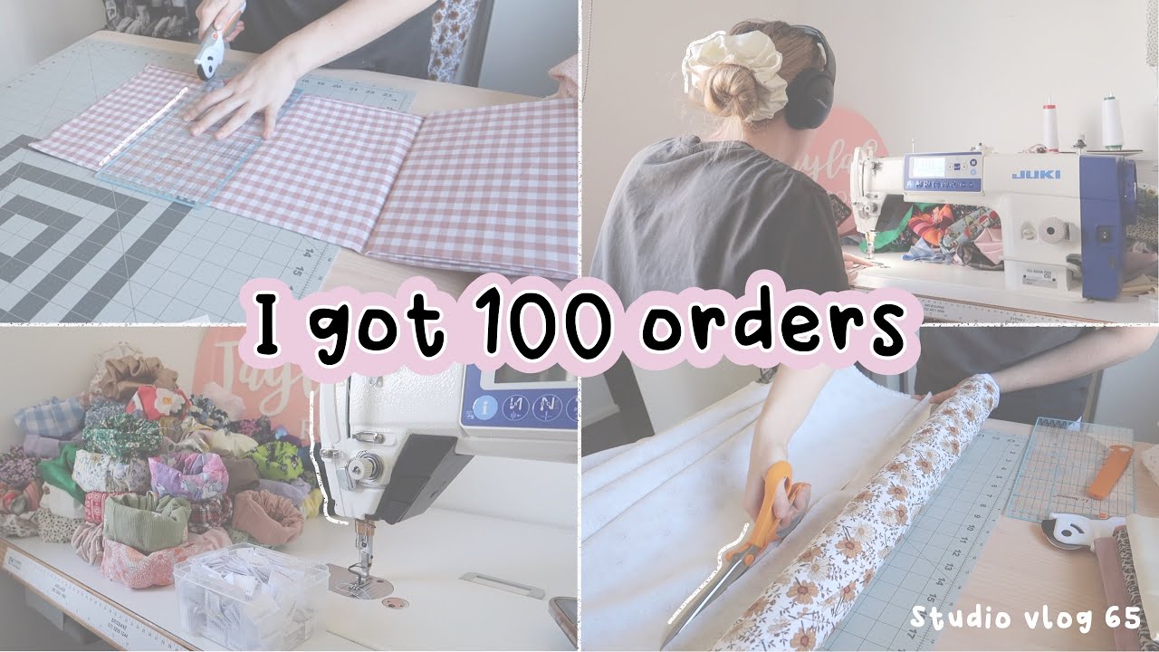 i received over 100 BFCM orders - making heaps of scrunchies and getting ready to package vlog 65