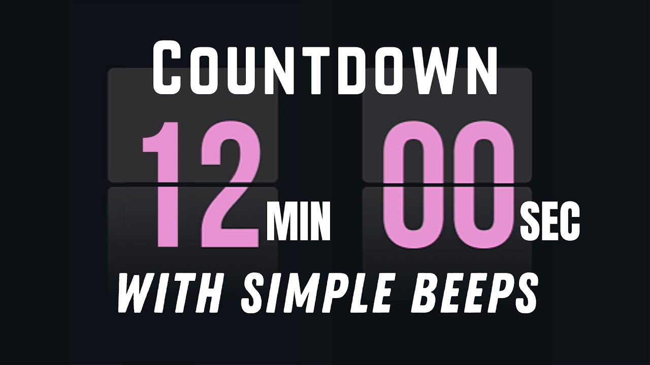 12‑Min Flip Clock Countdown Timer with Simple Beeps | Start & End Sound Effects