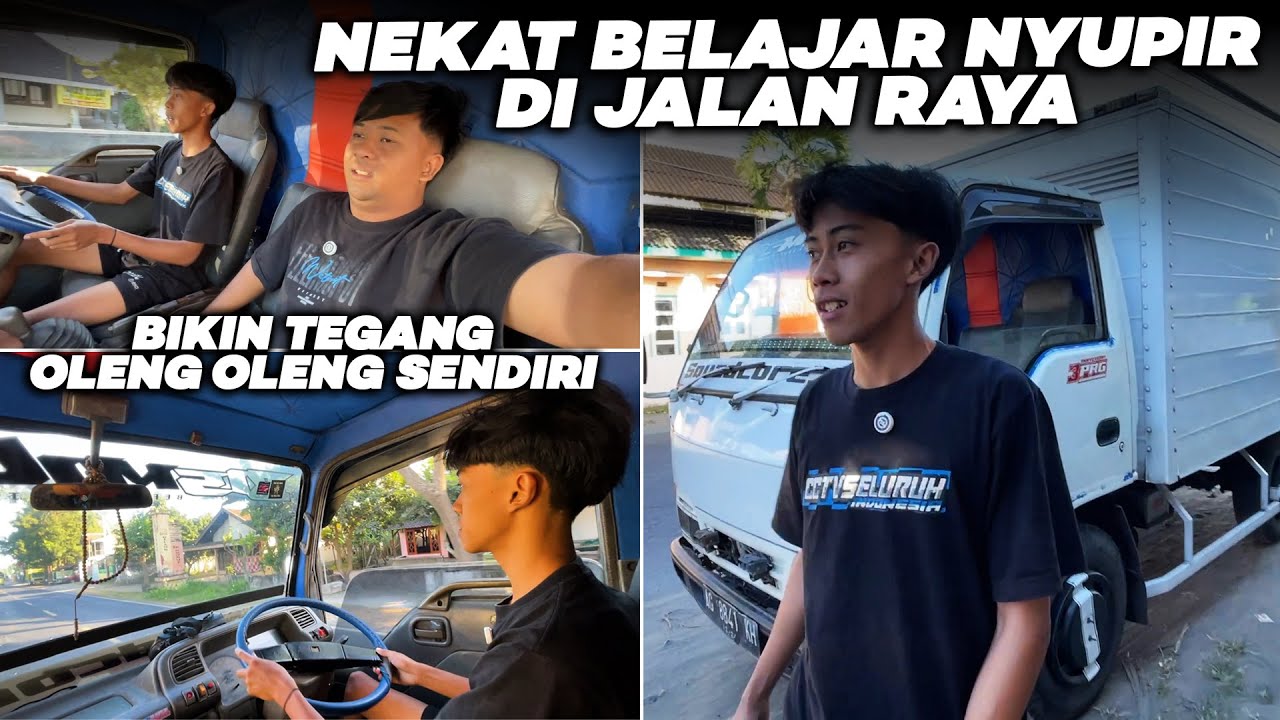 NEKAT!!! ADEK KIKI CORE BELAJAR NYUPIR TRUK DI JALAN RAYA