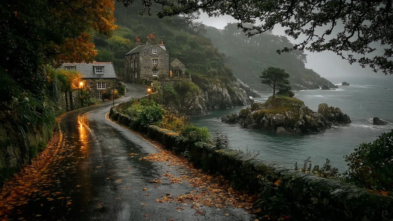 &ldquo;The Road Beyond the Cove&rdquo; &mdash; A Rainy Evening Along the Forgotten Coast | Dark academia rain