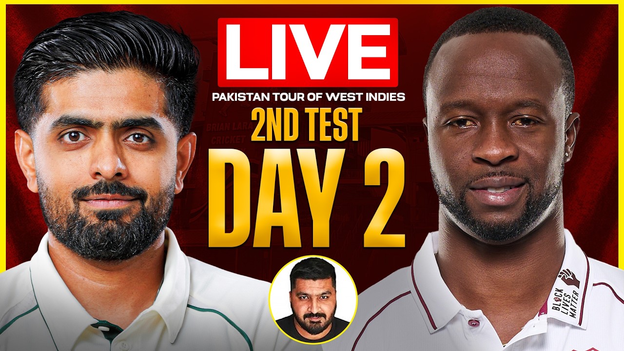 PAK vs WI Live Match Today: Pakistan vs West Indies 2nd Test Day 2 | Trinidad | Cricket | Score |