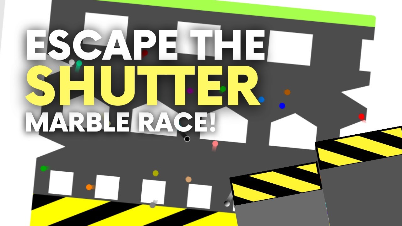 Escape the Shutter Crush - Survival Algodoo Marble Race