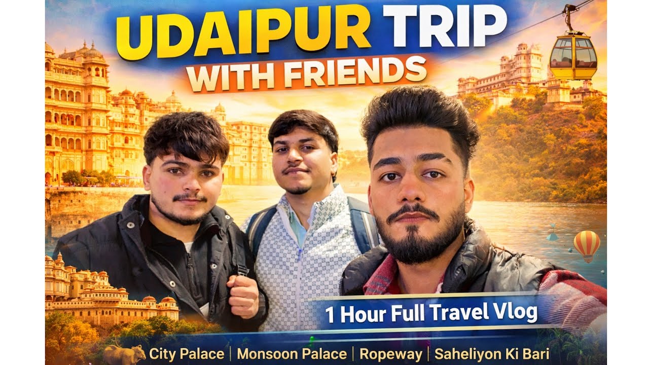 Udaipur Trip with Friends | City Palace, Ropeway, Monsoon Palace & Saheliyon Ki Bari | 1 Hour Vlog 
