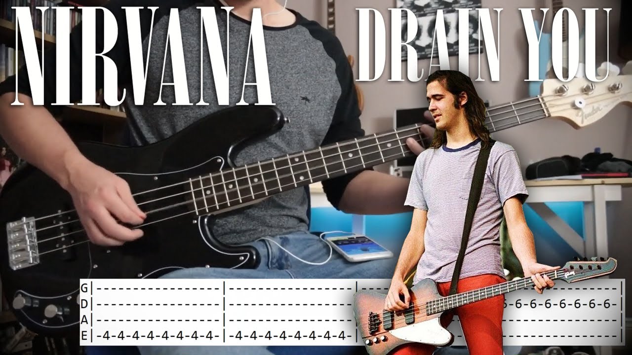 NIRVANA - Drain you -  BASS Cover W/tabs
