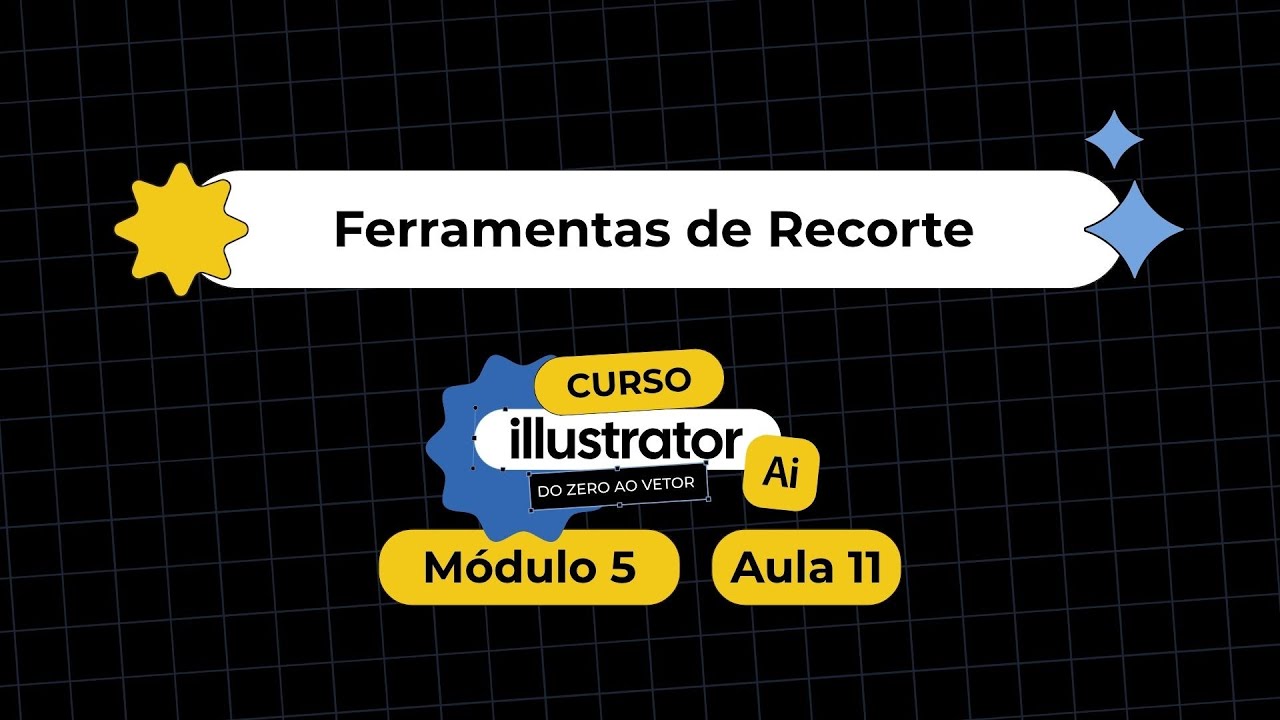 Como usar ferramentas de RECORTE no Illustrator - Curso Illustrator Módulo 5  Aula 11 - Design Gráfi