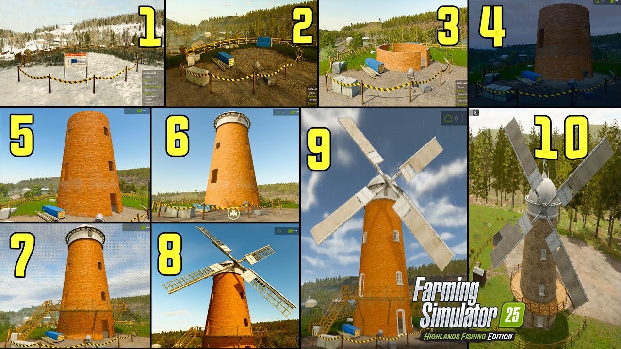 Farming Simulator 25: Highlands Fishing - | Costruzione MULINO A VENTO Terreno Materiali e Costi