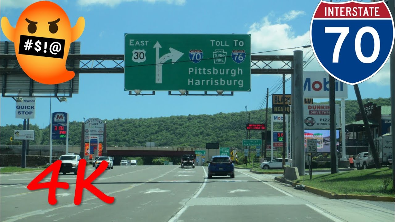 ⁴ᴷ Interstate 70 (Breezewood, PA) westbound [4K VIDEO]