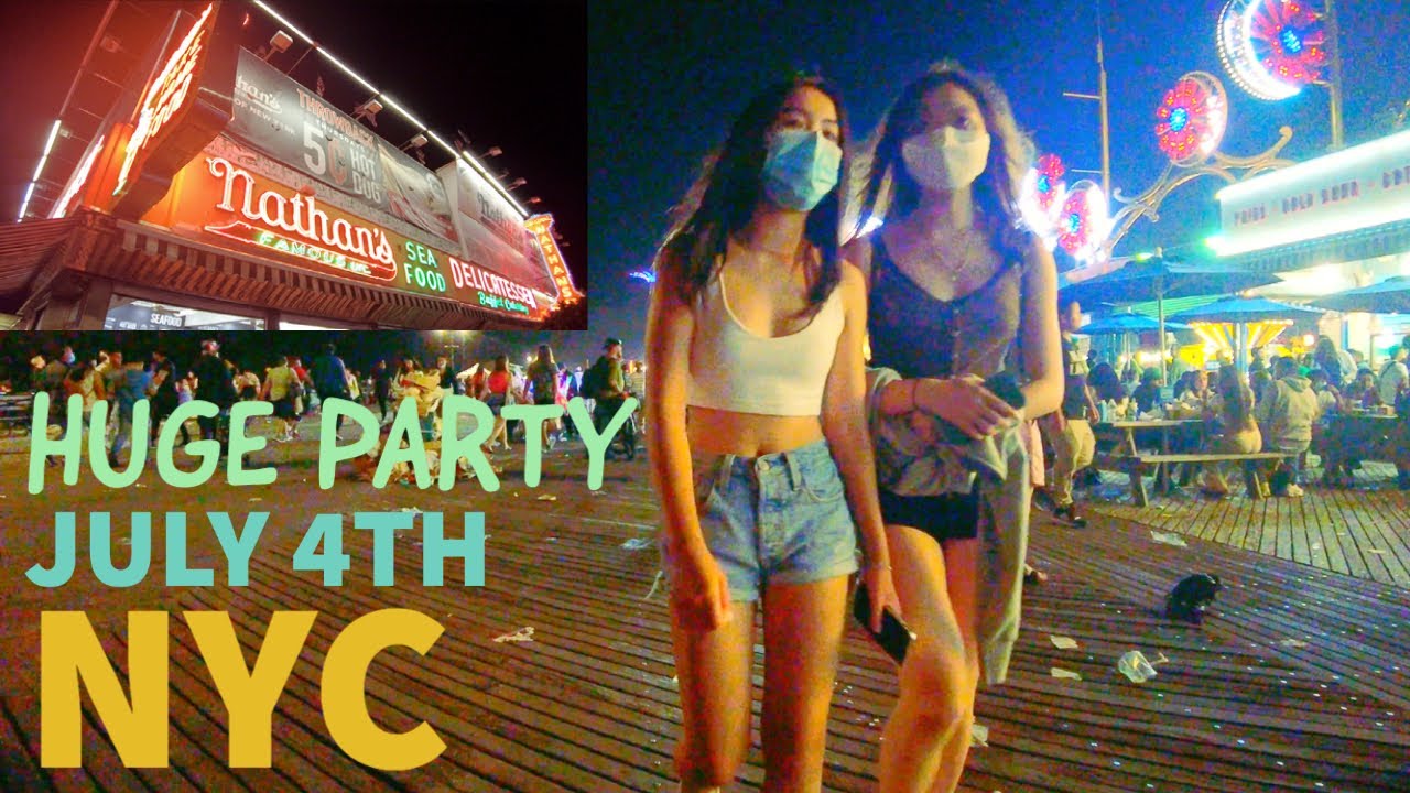 Coney Island July 4th 🎆 Brooklyn NYC Night Walk & Party Vibes