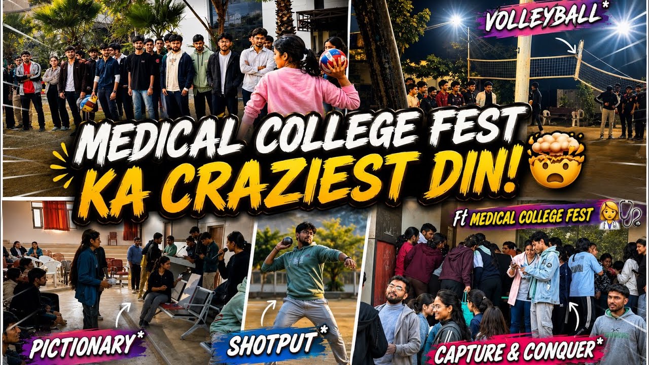 Aaj kyu machi college m bheed?Ft. MEDICAL COLLEGE FEST👩‍⚕️||shotput||kho kho|| volleyball||gdmc fest