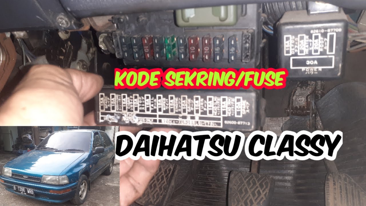 Cara baca kode sekring/fuse Daihatsu Classy