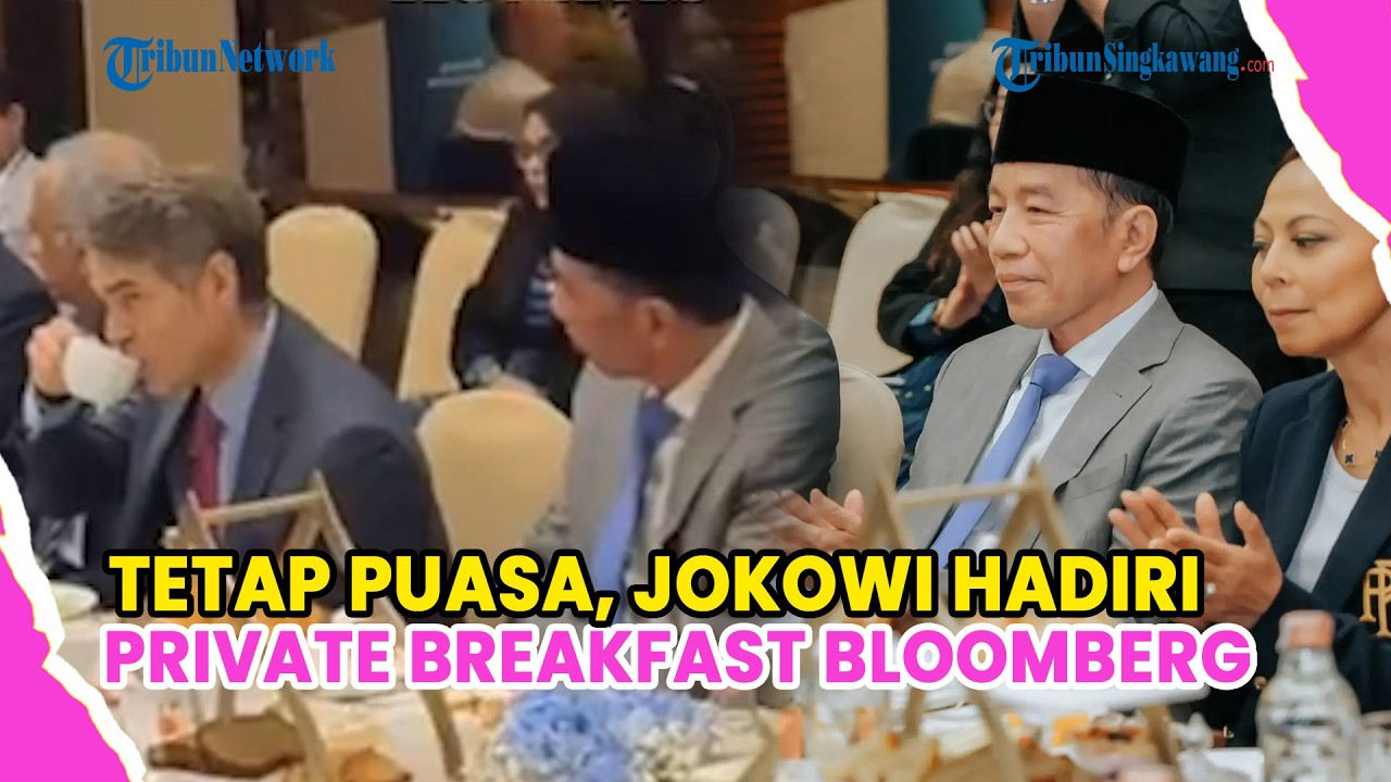 TETAP PUASA, JOKOWI HADIRI PRIVATE BREAKFAST BLOOMBERG NEW ECONOMY DI INDIA