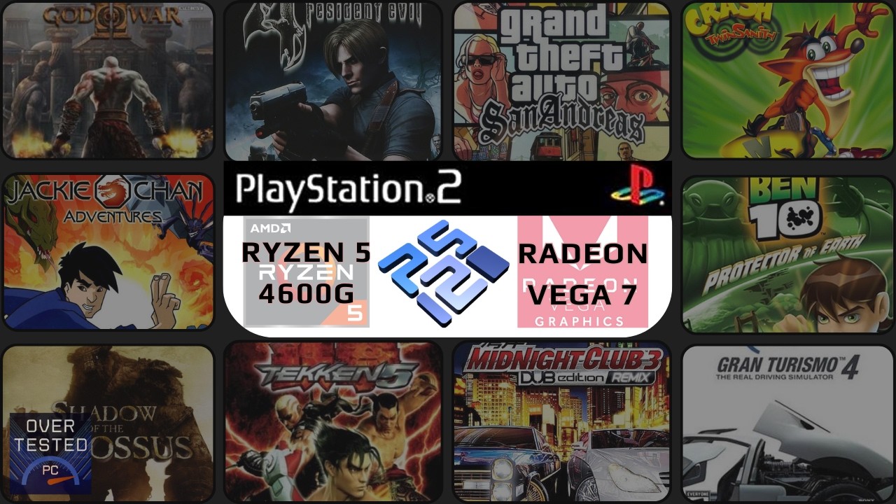 (PCSX2) Vega 7 + Ryzen 5 4600G | Test in 10 Games