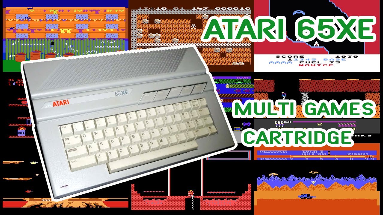 Atari 65XE Gameplay – 9 Games from a 50-in-1 Multicart (Real Hardware)