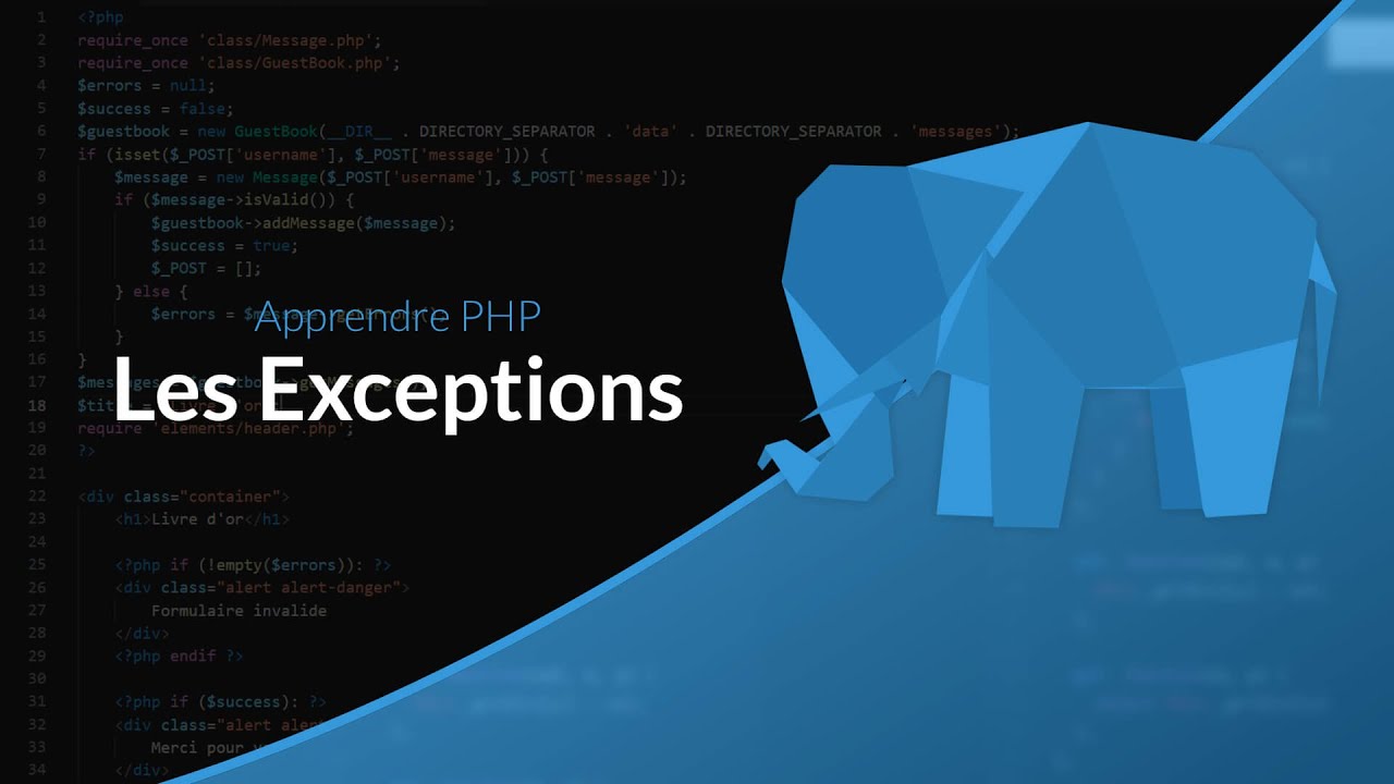 Apprendre le PHP : Chapitre 29, Les Exceptions