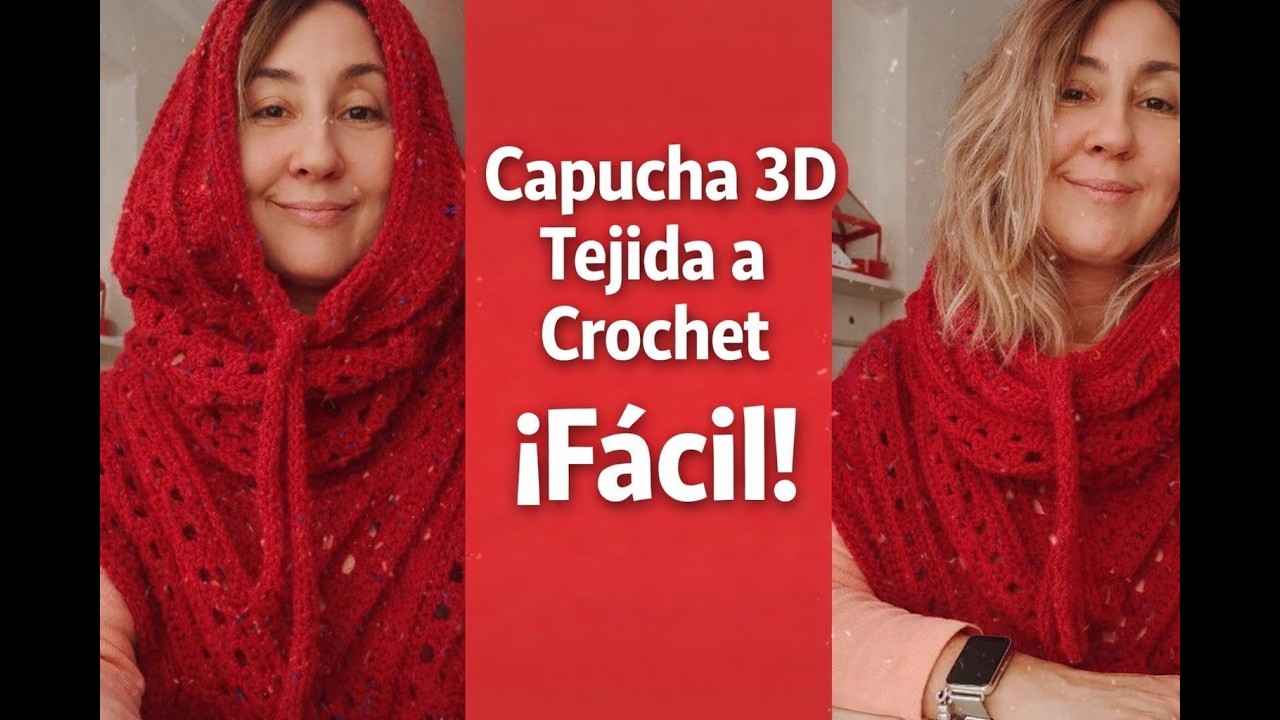 Capucha 3D a Crochet Paso a Paso | Cuello con Capucha Fácil y Elegante