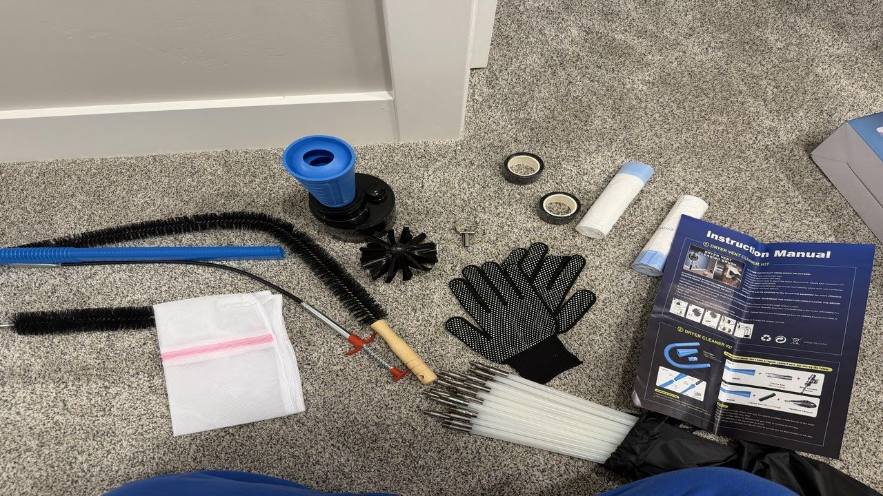 Sealegend 58-Pieces 35-Feet Dryer Vent Cleaner Kit, Dryer Cleaning Tools, Include Omnidirectional Bl