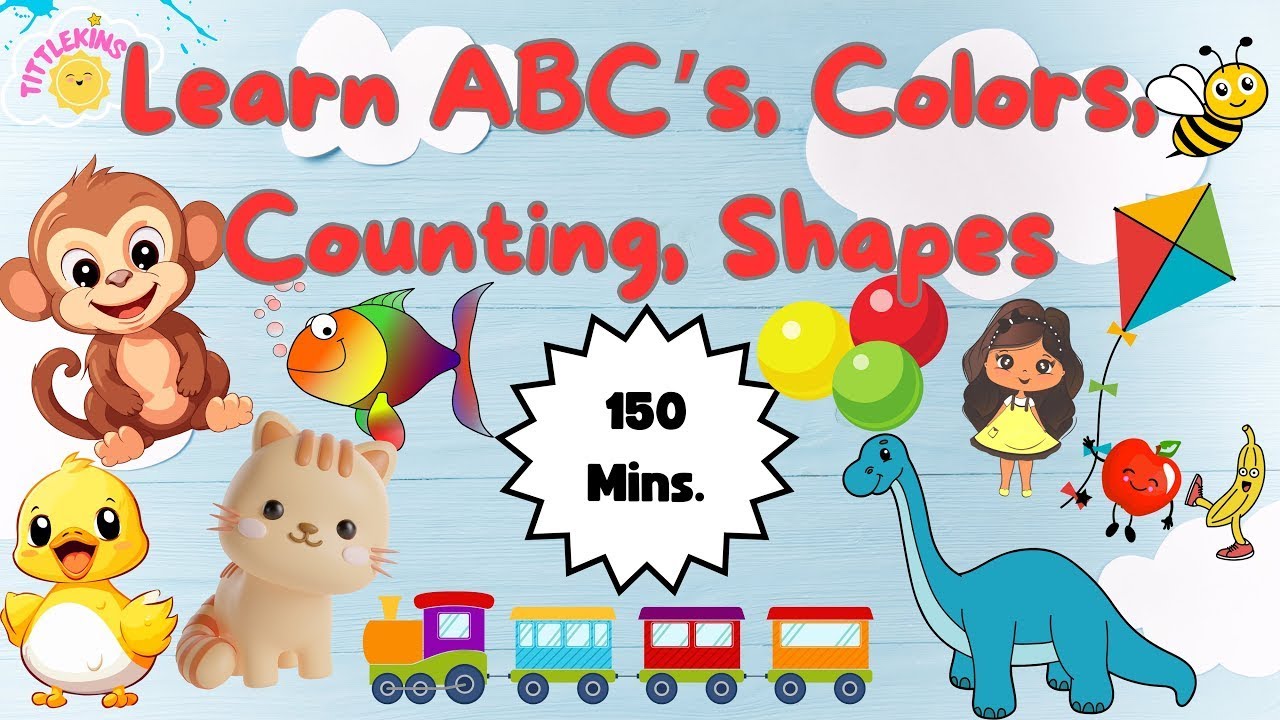 Learn ABC’s, Colors, Counting, Shapes, Nursery Rhymes & More! #toddlerlearning #baby #youresosmart