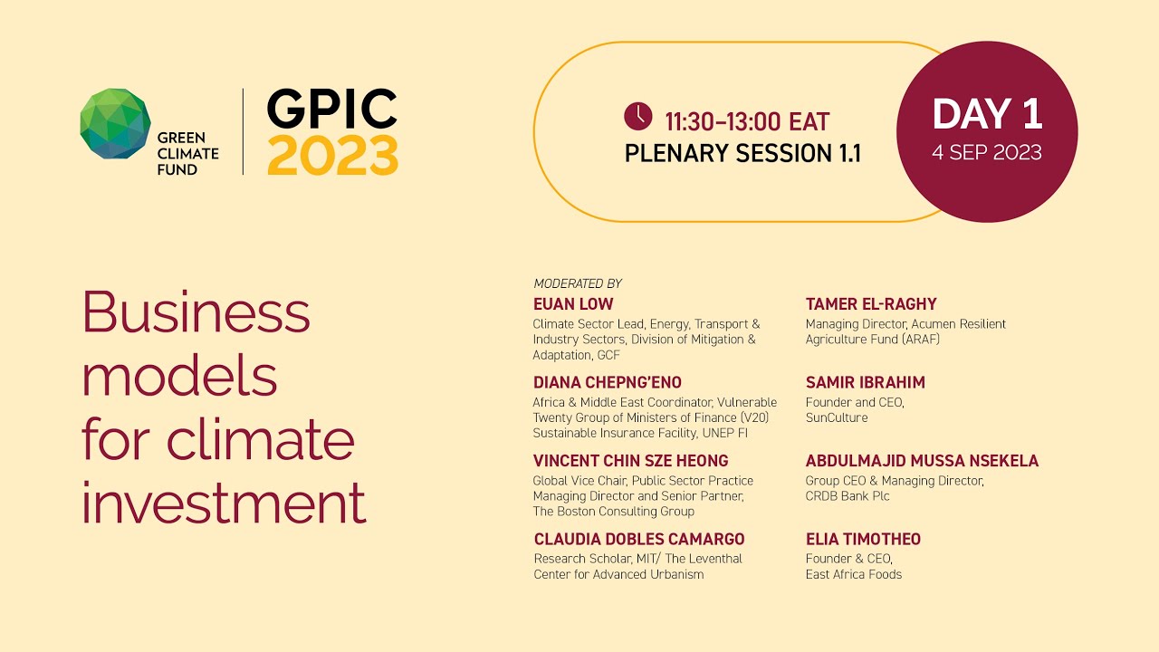 GPIC 2023: Session 1.1 Business models for climate investment