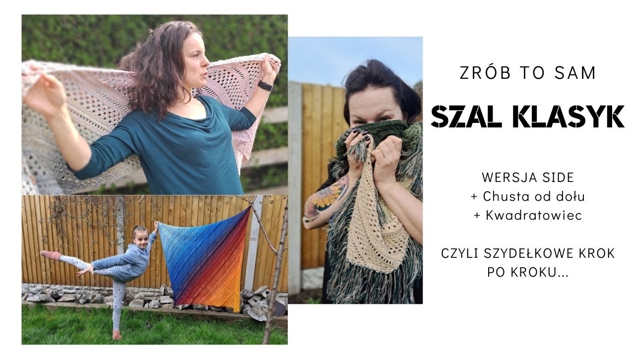 Zrób to sam.... Klasyk wersja Side Szal, Chusta i Kwadrat.... Czyli szydełkowe krok po kroku