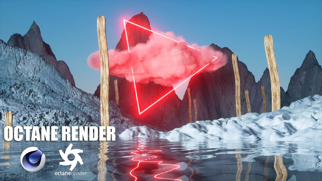 Cinema 4D Octane Tutorial - Create Landscape & Clouds Effect