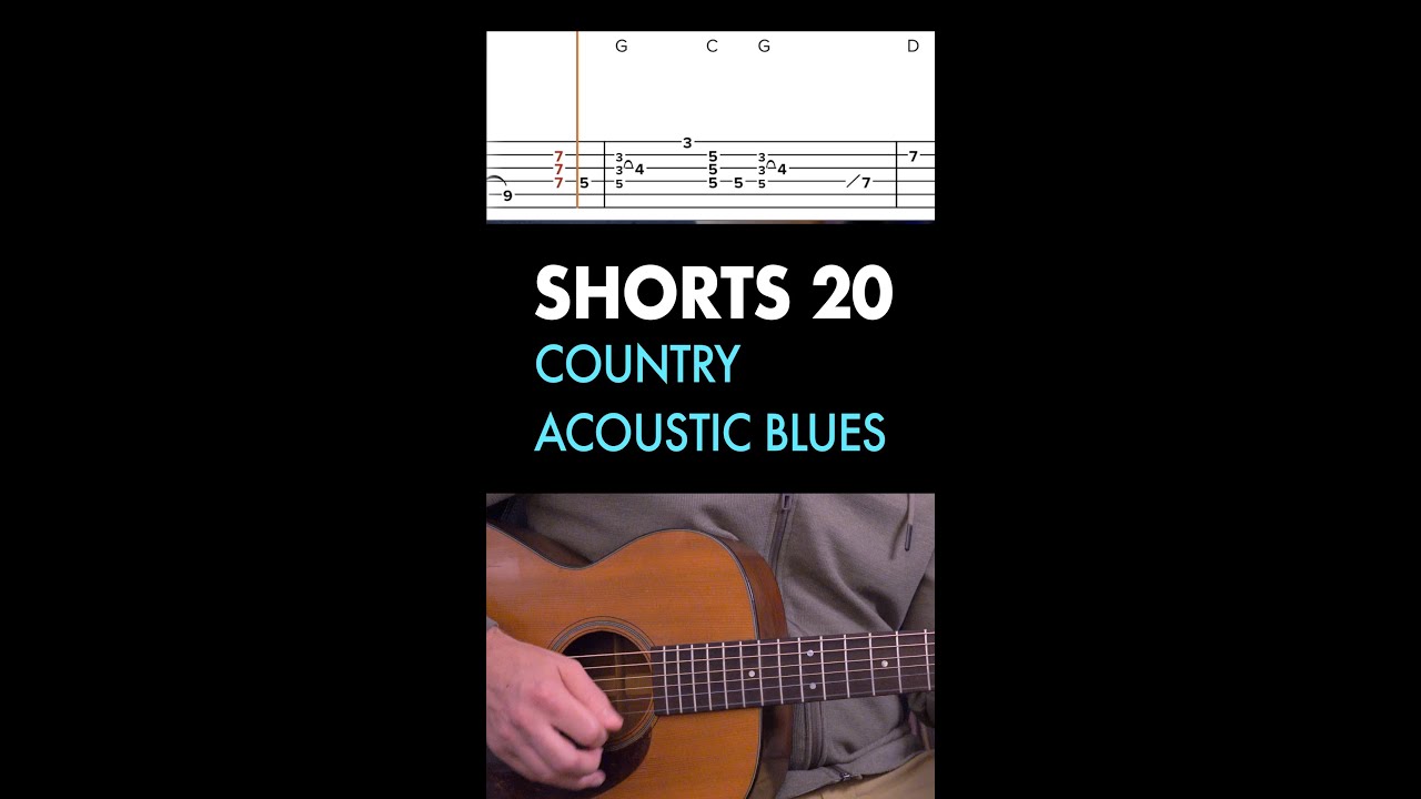 Acoustic country blues guitar - with TAB - #shorts #guitartabs #guitartab
