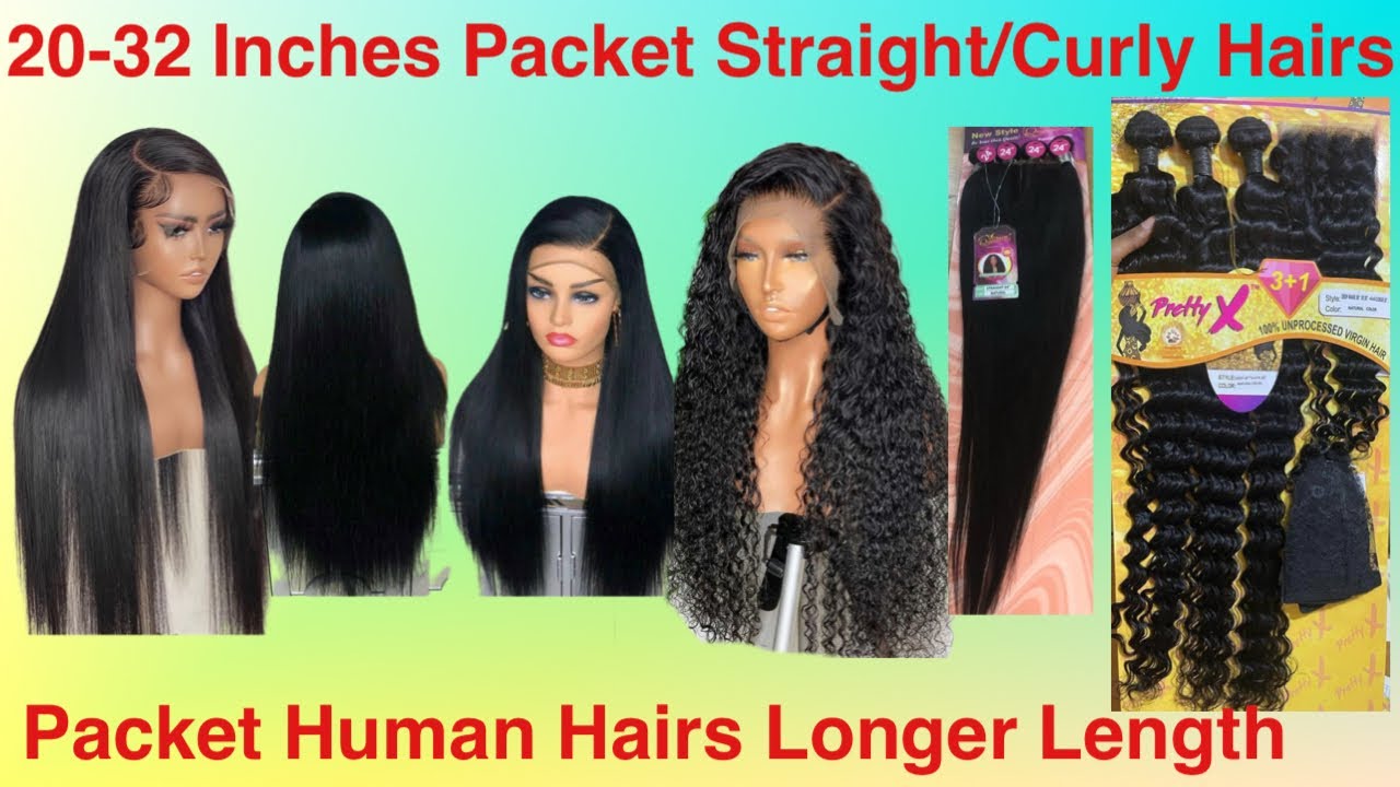 20-32 Inches Longest Length Straight/Curly Packet Human Hairs