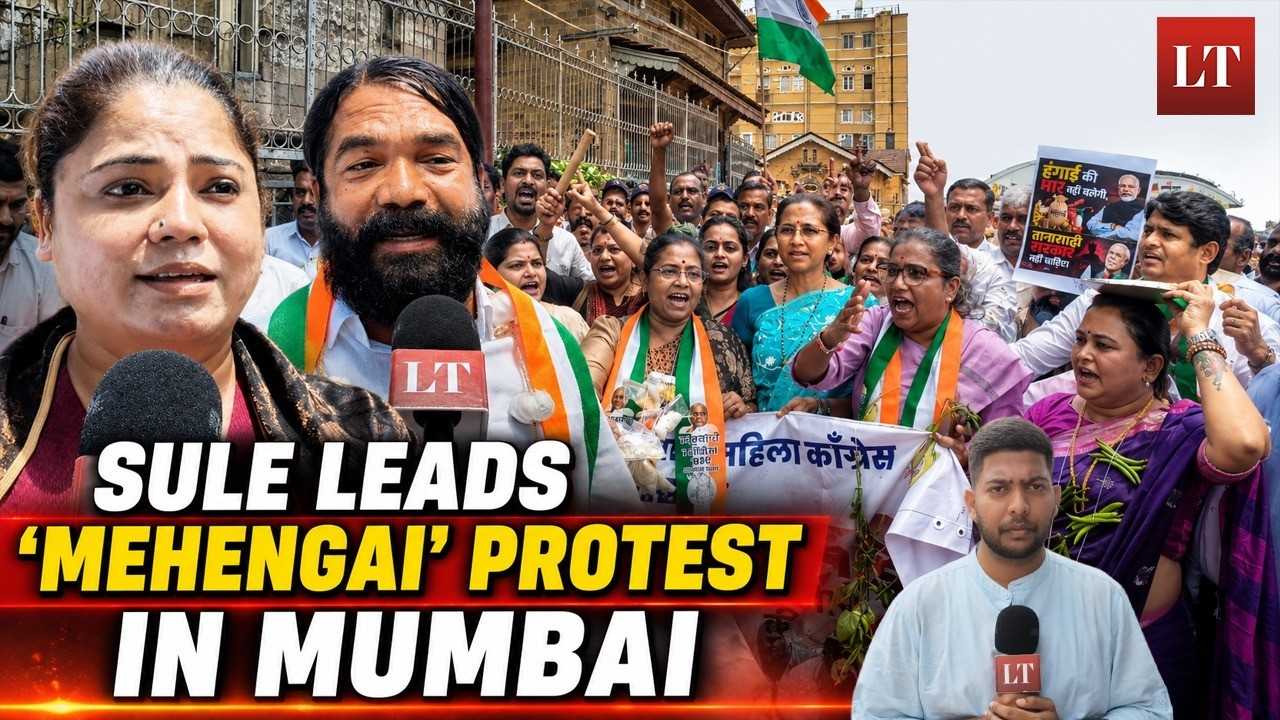 NCP-SP Hits Streets Over Rising Prices, English News Leads Mumbai Protest | Lokmat Times
