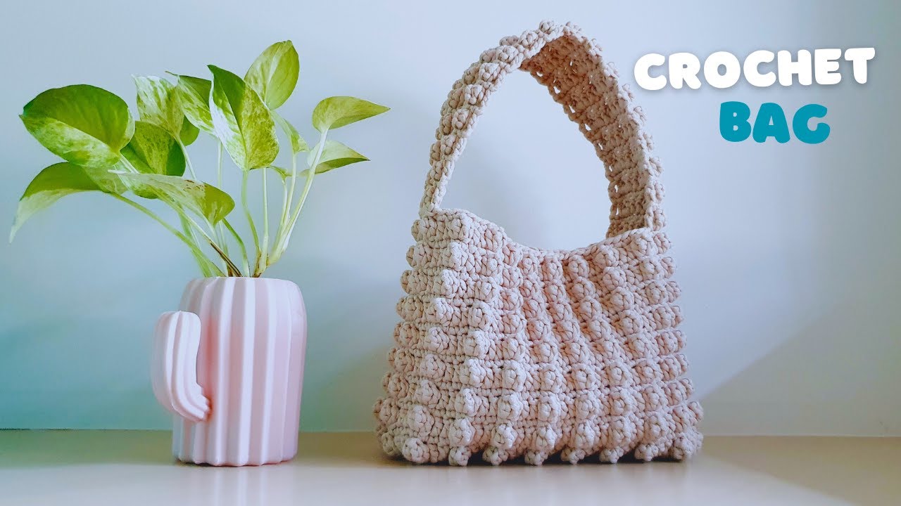 Crochet Popcorn Bag | How to Crochet a Bag Step by Step for Beginners | ViVi Berry Crochet