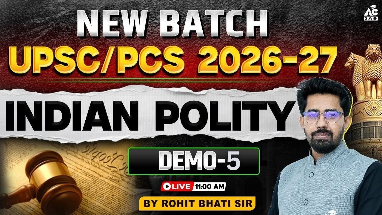 Crack UPSC/PCS Exams With Arora IAS Classes New Batch | Indian Polity By Rohit Bhati Sir