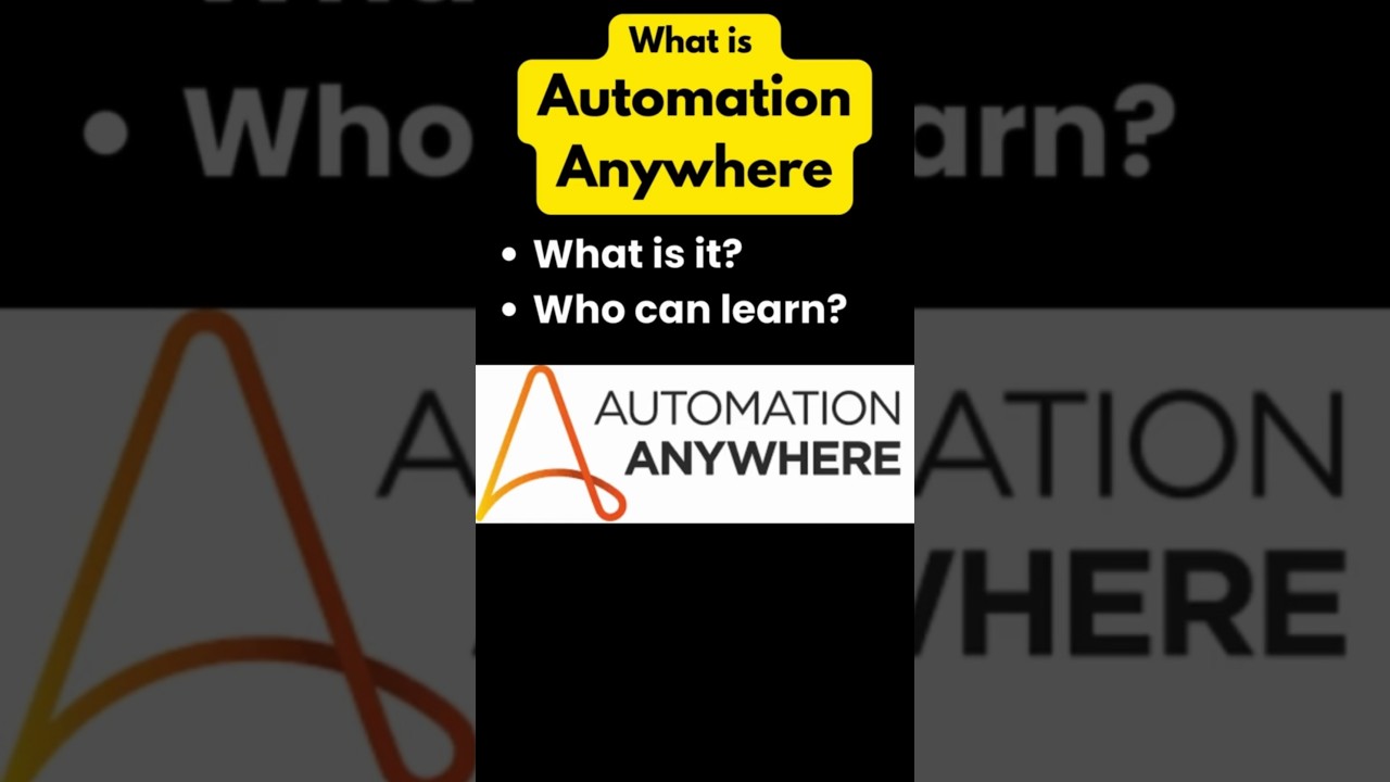 What is Automation Anywhere? software course Details #automationanywhere #rpa #robotic