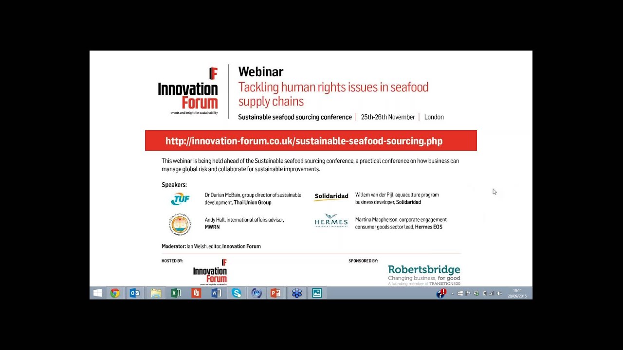 Webinar – human rights issues in seafood supply chains