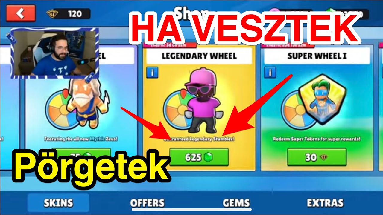 HA VESZTEK, PÖRGETNEM KELL GEM-ért ! | Stumble Guys kihívás !