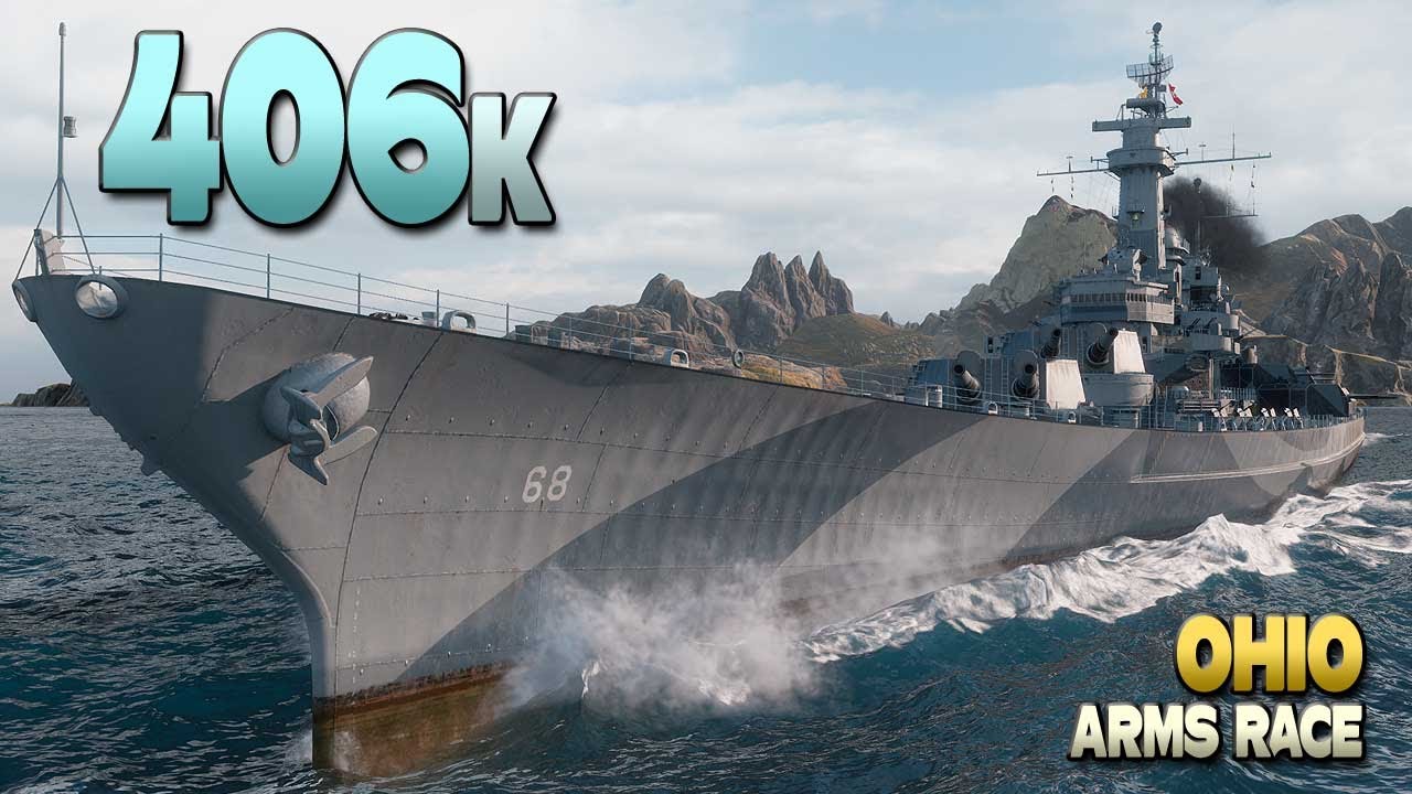 Боен кораб Охайо: Огромни +400k на картата Land of Fire - World of Warships